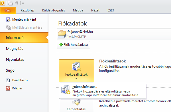 Outlook beállítása