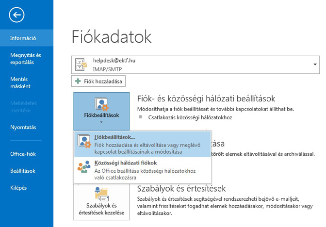 Outlook beállítása